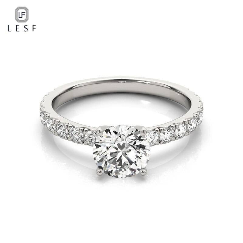 LESF Simple And Elegant Sona 925 Sterling Silver Wedding Ring For Women Engagement Band Solitaire Fashionable Jewelry Free Ring Size : 4|4.5|5|5.5|6|6.5|7|7.5|8|8.5|9|9.5|10 