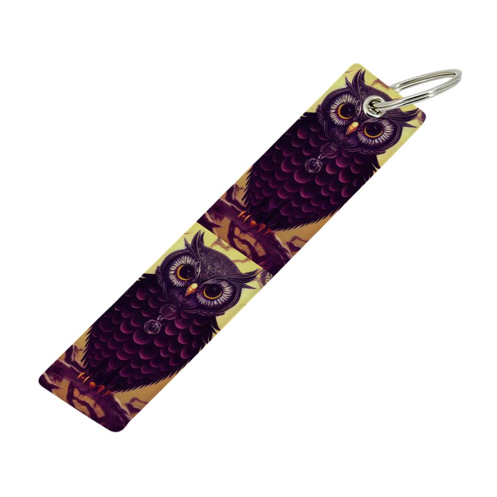 Night Owl Art Keychain - Animal Design Key Ring - Colorful Design Keychain Car Accessories Keychains  