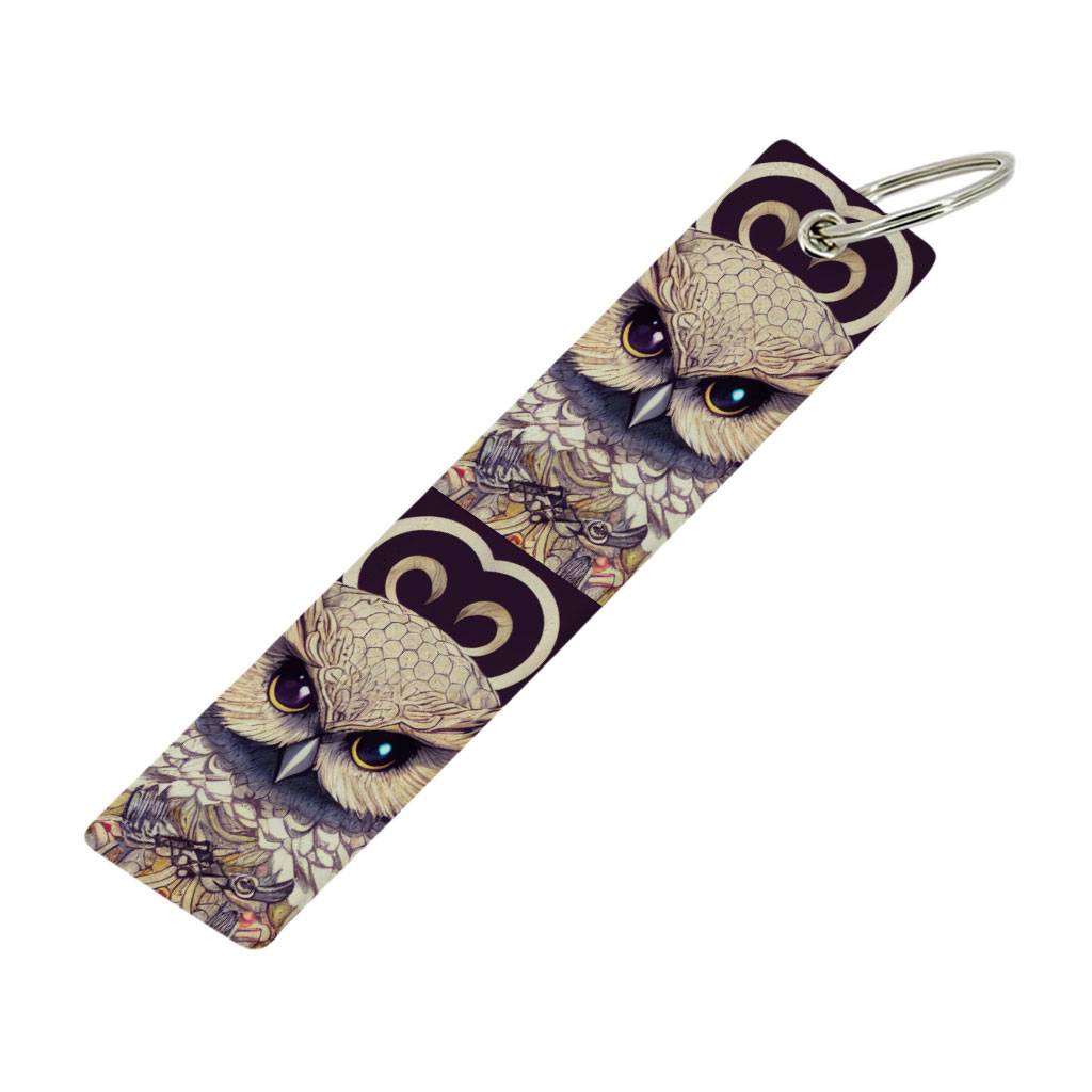 Colorful Owl Art Keychain - Unique Print Key Ring - Animal Design Keychain Car Accessories Keychains  