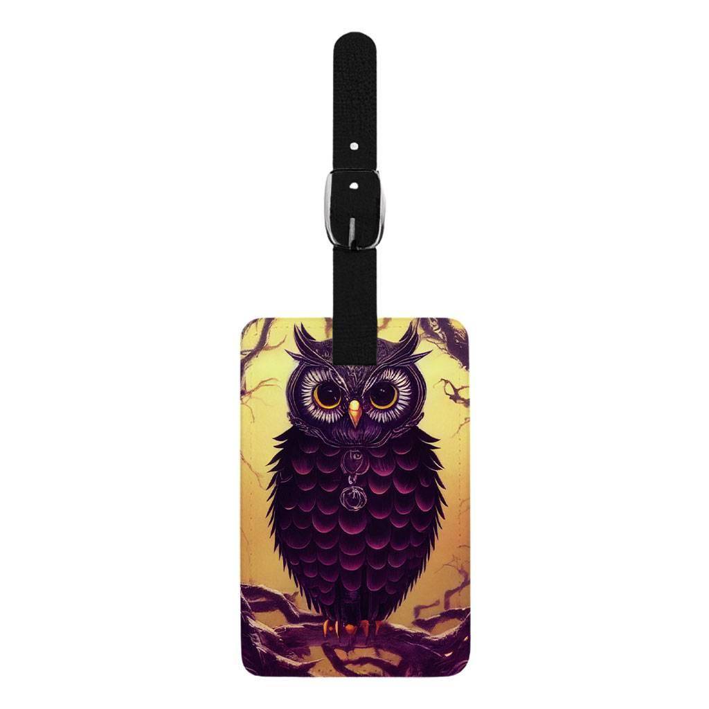 Night Owl Art Luggage Tag - Animal Design Travel Bag Tag - Colorful Design Luggage Tag Fashion Accessories Travel Accessories  