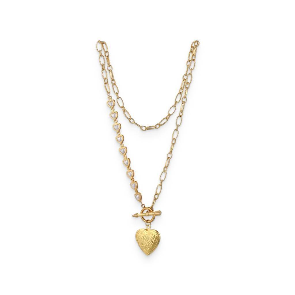 Gold Heart Pendant Necklace  